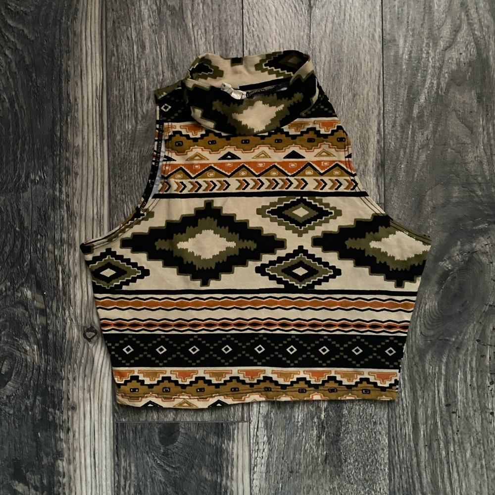 Tribal Print Crop Top